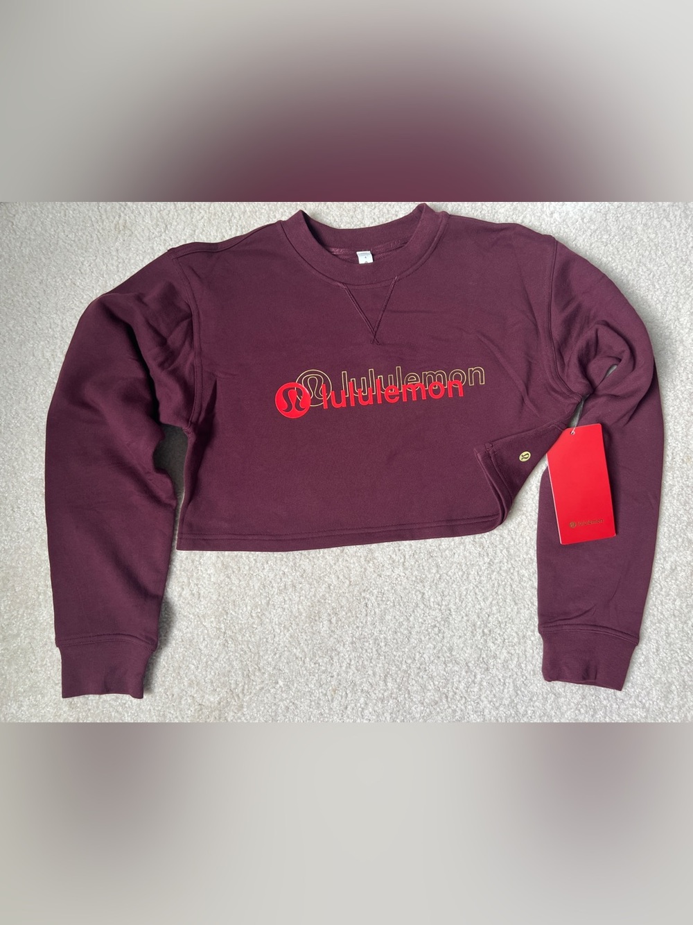Lululemon All Yours Cropped Sweatshirt Cassis 4 Lunar New Year Athleisure Gym